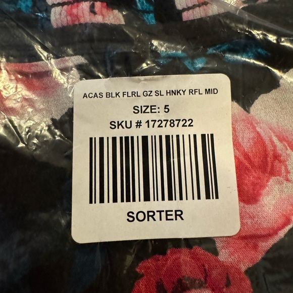 Hanky Hem Ruffle Skater Midi Dress - Gauze Floral Black - Picture 3 of 4